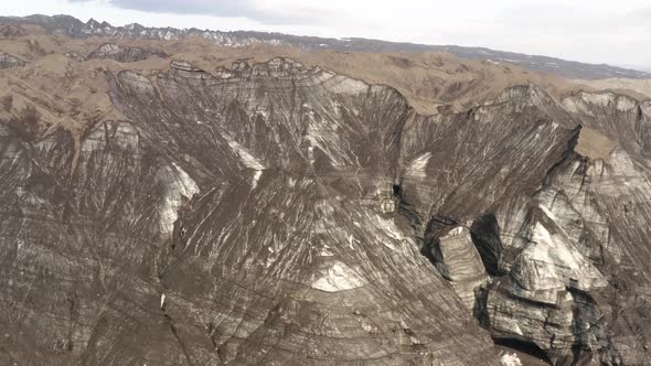 Aerial View On Katla Volcano In Iceland - drone shot