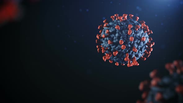 Visualisation of corona virus coronavirus COVID-2019 in microscope