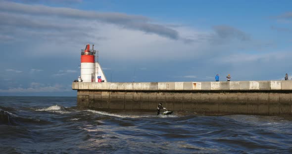 Entrance of the harbour. Capbreton, Landes department, Nouvelle Aquitaine, France