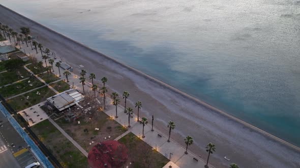 Central Beach Aerial View Turkey Antalya 4 K