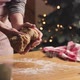 Merry Christmas, Happy New Year. Gingerbread cooking, cake or strudel baking - VideoHive Item for Sale
