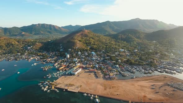 Landscape Beautiful Bay with Boats.