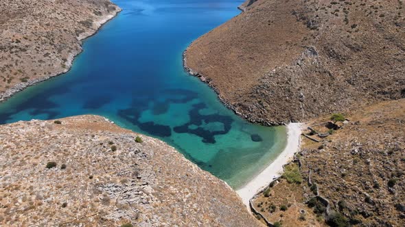 Aerial Beautiful Summer Greek Island beach