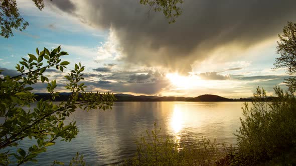 Time lapse of colorful sunset moving on slider