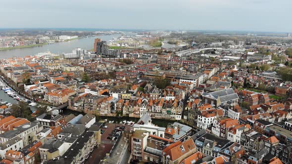 Aerial view of Dordrecht, The Netherlands.