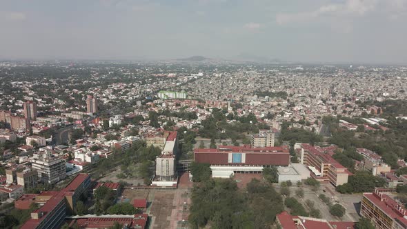 Aerial view of UNAM in Mexico city