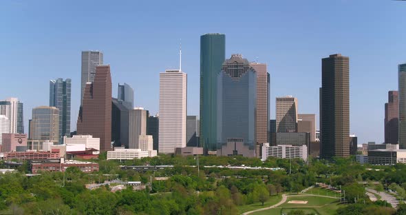 Aerial of the downtown Houston