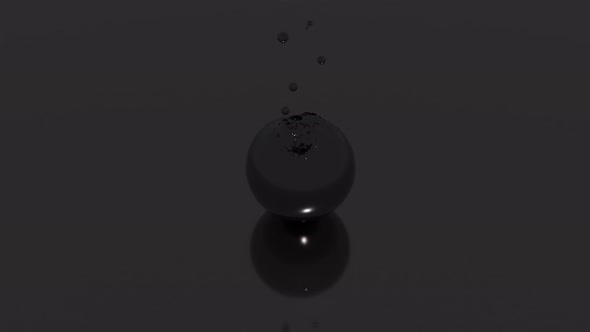 Sticky substance in a round shape absorbing falling drops