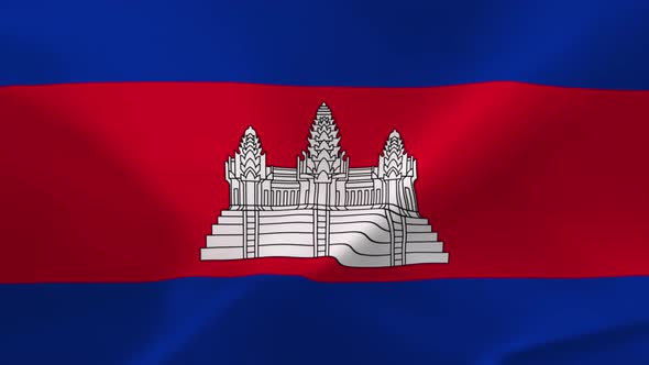 Cambodia Waving Flag 4K Moving Wallpaper Background