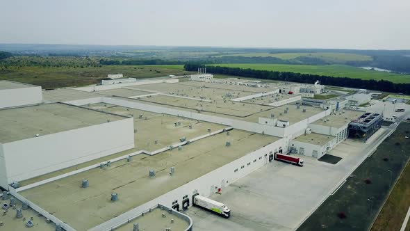 Modern Exterior Of Industrial Building.