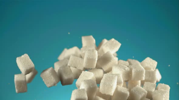 The Super Slow Motion of a Bunch of Sugar Cubes Rises Up