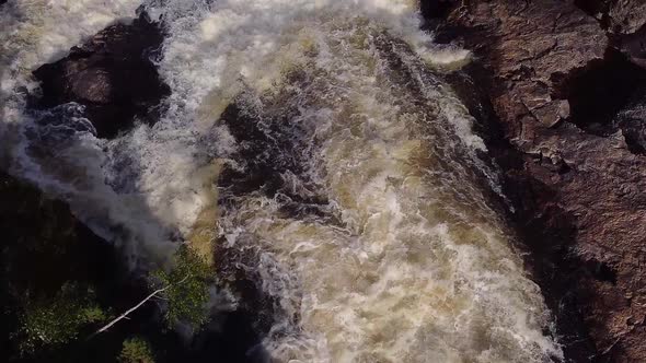 Republic of Karelia, Russia. Beautiful northern nature. River and waterfall.