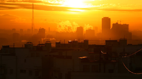 Golden Roofs Urban Sunrise