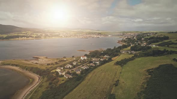 Timelapse of Sun Sea Coast Aerial