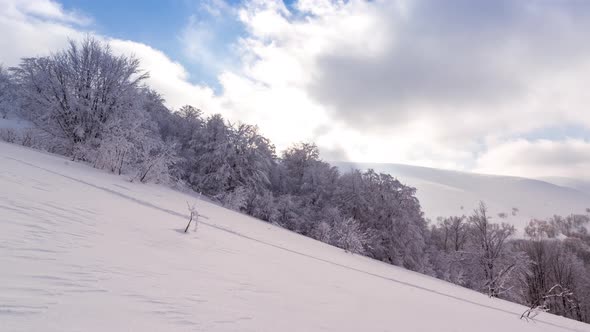 Moving White Clouds Blue Sky Scenic Aerial View
