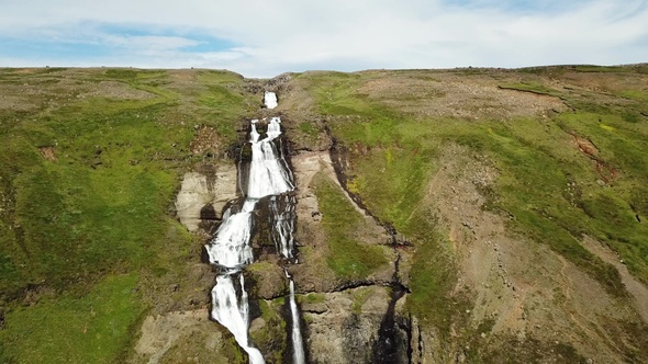 Iceland. Aerial view. Breathtaking aerial view landscape of Iceland.