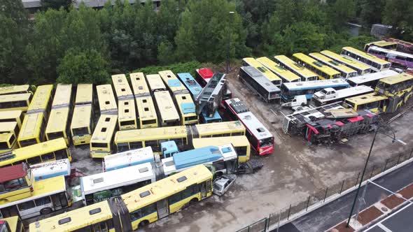 Abandoned Broken Old Buses 4K