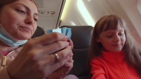 Family Playing Cards In The Plane