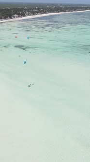 Vertical Video of the Ocean Near the Coast of Zanzibar Tanzania