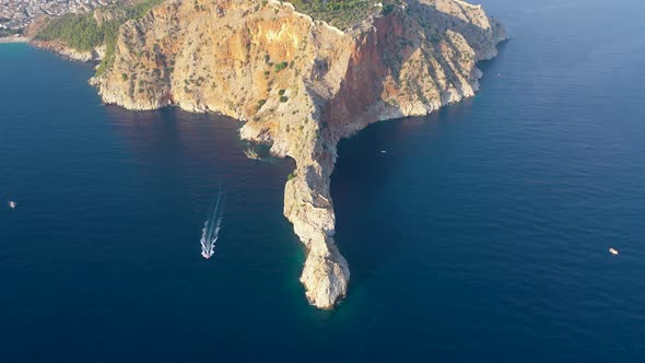 Alanya Castle Alanya Kalesi Aerial View of Mountain and City Turkey