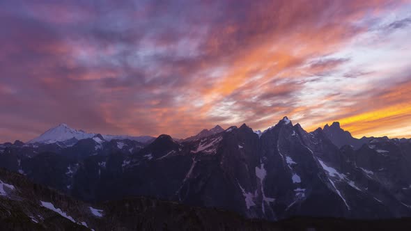 Time Lapse. Canadian Mountain Landscape.