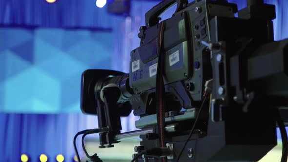 Camera in Tv Studio During Tv Recording