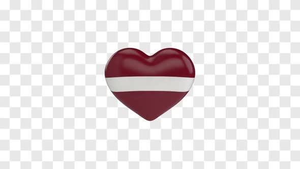 Latvia Flag on a Rotating 3D Heart