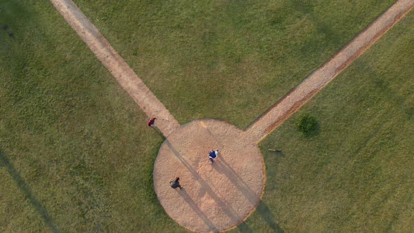 High angle view of baseball players during a match