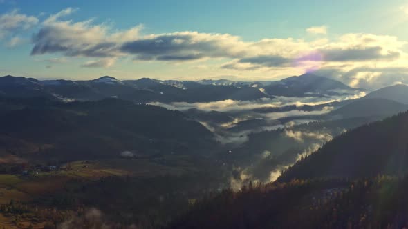 Picturesque Mountain Landscapes Near the Village of Dzembronya in Ukraine in the Carpathians