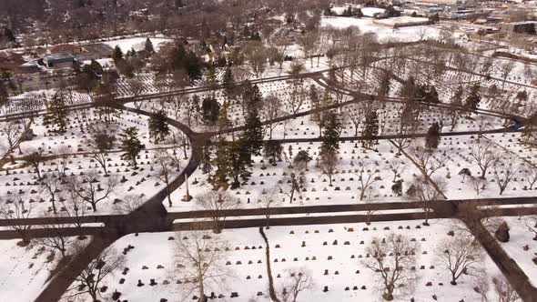 Winter Landscape Michigan Clover Hill Cemetery