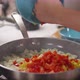 Pouring Red Sauce on Vegetables - VideoHive Item for Sale