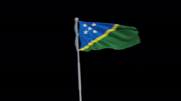 4K Solomon Islands flag transition with alpha. two step