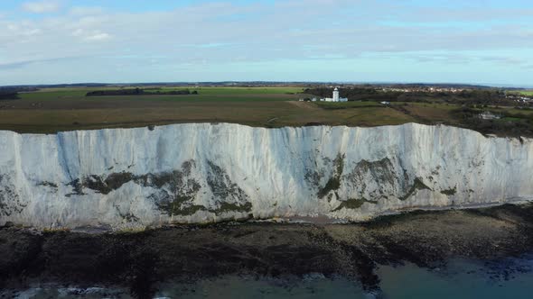 Aerial View of the White Cliffs of Dover Which Face Towards Continental Europe