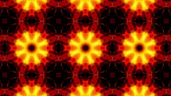 Red Fire Kaleidoscope Loop 4K 12