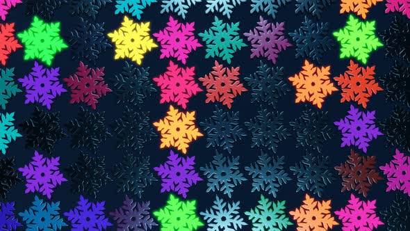 Christmas Composition As a New Year Background From a Garland with Bulbs in Form of Snowflakes That