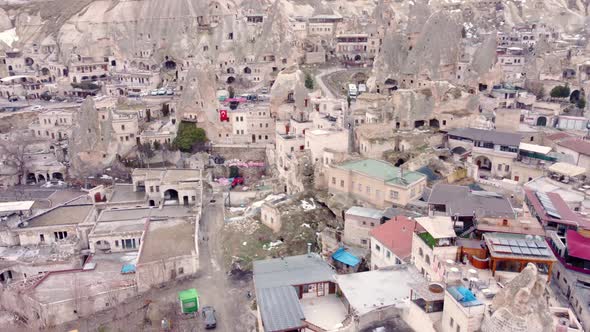 The town of Goreme-Cappadocia, the tourism capital of Turkey