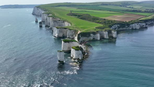 The Chalk Cliffs of Old Harry Rocks on the South Coast of England