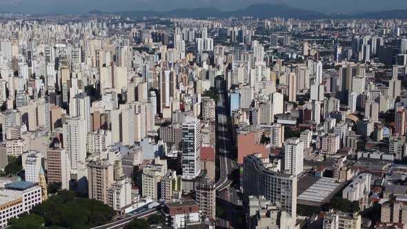 Sao Paulo Brazil. Panoramic landscape of downtown city buildings