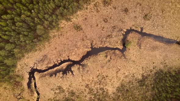 Aerial view of amazing surreal landscape around Valgejarv lake in Estonia.