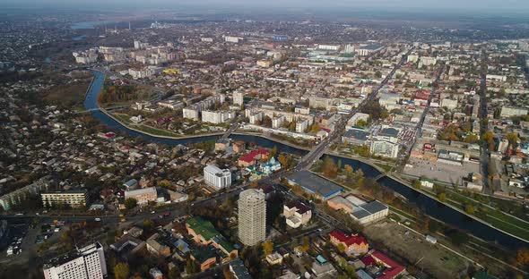 Aerial View of Cityscape in Kropivnitskiy City