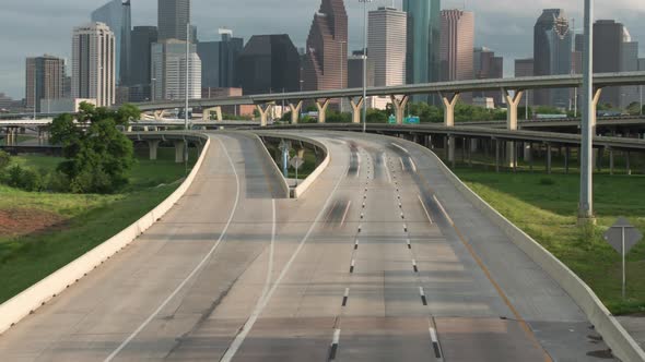 Timelapse of traffic on freeway near downtown Houston. This video was filmed in 4k for best image qu