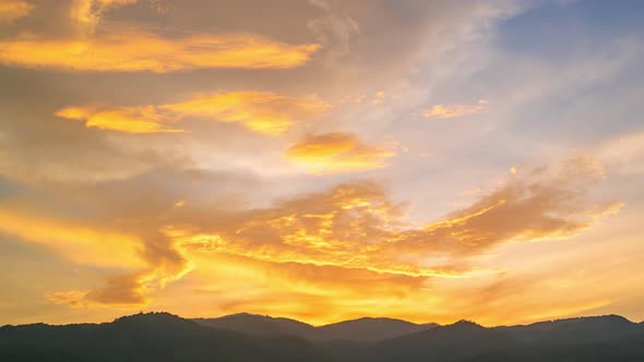 Twilight and dawn sky with cumulus cloud time lapse.