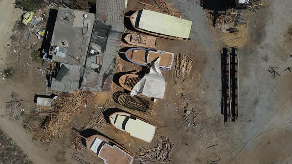 View of Boats Under Construction in the Workshop