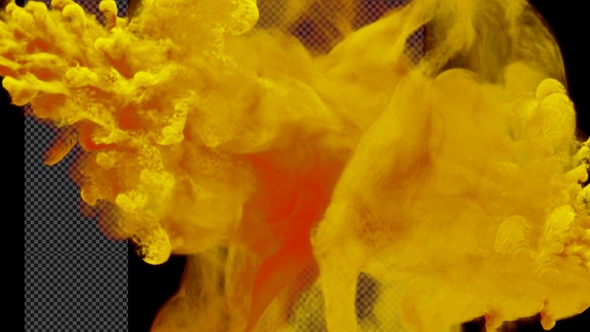 Yellow Color Abstract Smoke Collision