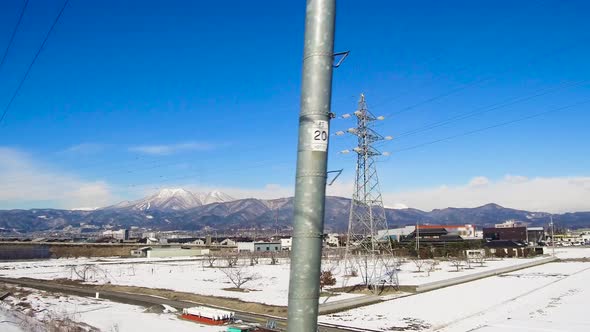 View To Suburb From Train or Railway in Japan 