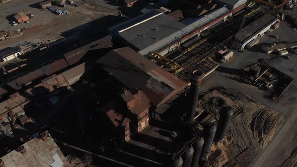 Old steel mill complete with smokestack and huge boilers.  A relic of America's prior industrial mig