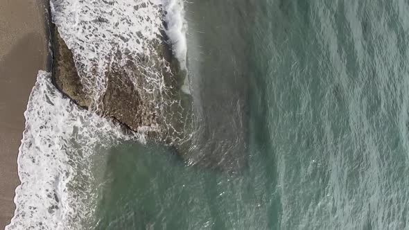 Sea Near the Coast  Closeup Aerial View of the Coastal Seascape