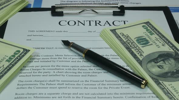 Financial Business Contract On The Table