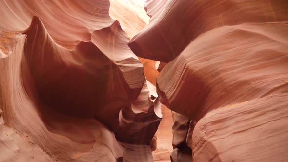 Antelope Slot Canyon With Wavy And Smooth Massive Sandstone Walls Orange Color