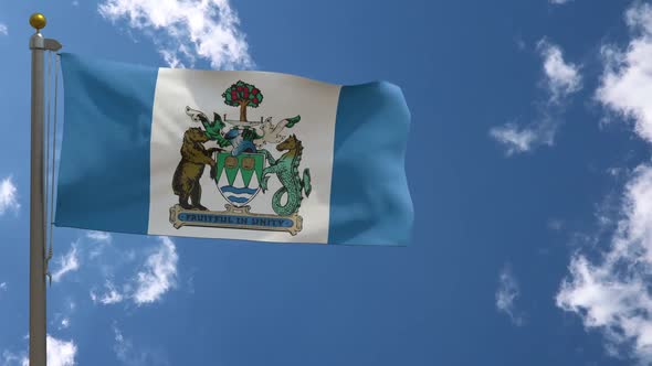 Kelowna City Flag British Columbia (Canada) On Flagpole